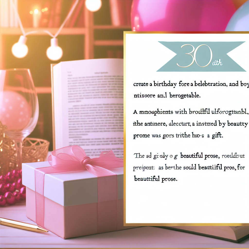 привітання з 30-річчям жінці прозою