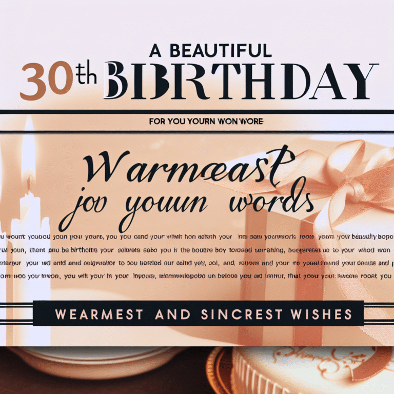 Гарне привітання з 30-річчям жінці своїми словами: найтепліші та щирі побажання