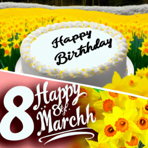 привітання з днем народження та 8 березням