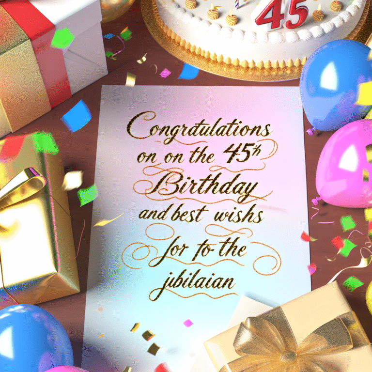 Гарне привітання з 45-річчям: найкращі побажання та вітальні слова для ювіляра