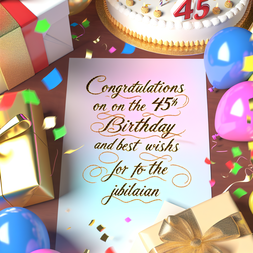 гарне привітання з 45-річчям