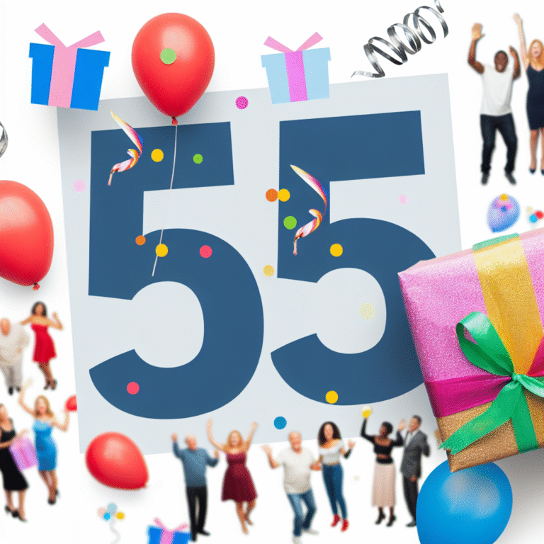Коротке привітання з 55-річчям: топ ідей для незабутнього святкування