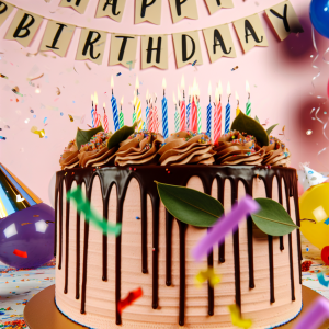 привітання з днем народження з тортом